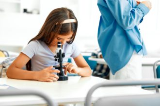 Children learning in a school classroom